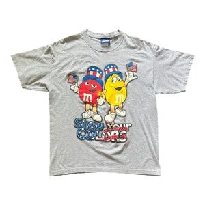 M&M USA Show Your Colors Stars & Stripes Shirt Y2K